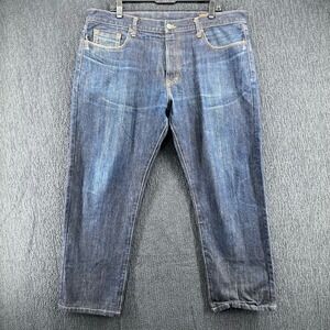 Jean Shop Rocker Straight Leg Indigo Blue‎ Denim Jeans 100% Cotton Size 38x30